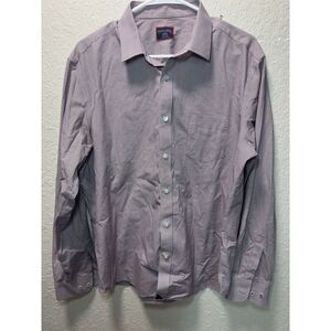 UNTUCKit Shirt‎ Men's Large Gingham Burgundy Cotton Button Long Sleeve #27